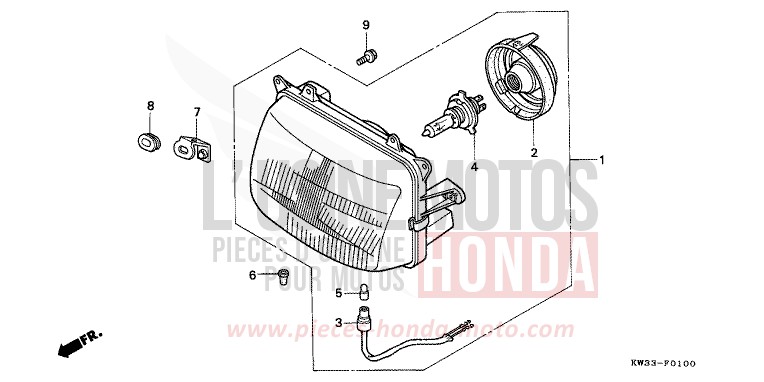SCHEINWERFER von Dominator 250 TRAD BLUE METALLIC (PB171) von 1990